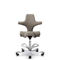 HÅG Capisco 8106 - Select (Gabriel) - Wolle / Polyamid - SC60129 - Beige - Silber - 265 mm (Sitzhöhe 53-79cm) - Harte Rollen für weiche Böden