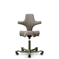 HÅG Capisco 8106 - Select (Gabriel) - Wool / Polyamide - SC60129 - Beige - Moss Grey - 265 mm (seat height 53-79cm) - Hard castors for soft floors