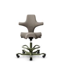 HÅG Capisco 8106 - Select (Gabriel) - Lana / Poliamida - SC60129 - Beige - Moss Grey - 265 mm (seat height 53-79cm) - Soft castors for hard floors