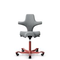 HÅG Capisco 8106 - Select (Gabriel) - Laine / Polyamide - SC60131 - Light ash grey - Blush Rose - 265 mm (hauteur d’assise 53–79 cm) - Roues souples pour sols durs