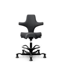 HÅG Capisco 8106 - Select (Gabriel) - Wolle / Polyamid - SC60134 Dark Grey - Schwarz - 265 mm (Sitzhöhe 53-79cm) - Bodengleiter