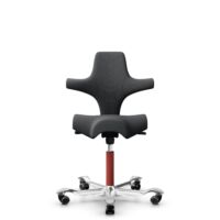 HÅG Capisco 8106 - Select (Gabriel) - Laine / Polyamide - SC60134 Dark Grey - Blush Rose - 200 mm (hauteur d’assise 46–64 cm) - Roues dures pour sols souples