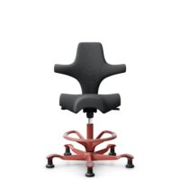 HÅG Capisco 8106 - Select (Gabriel) - Wol / Polyamide - SC60134 Dark Grey - Blush Rose - 200 mm (Zithoogte 46-64mm) - Glijdoppen