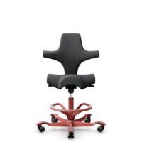 HÅG Capisco 8106 - Select (Gabriel) - Laine / Polyamide - SC60134 Dark Grey - Blush Rose - 265 mm (hauteur d’assise 53–79 cm) - Roues dures pour sols souples