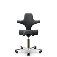 HÅG Capisco 8106 - Select (Gabriel) - Wool / Polyamide - SC60134 Dark Grey - Moss Grey - 265 mm (seat height 53-79cm) - Hard castors for soft floors
