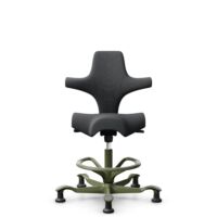 HÅG Capisco 8106 - Select (Gabriel) - Wool / Polyamide - SC60134 Dark Grey - Moss Grey - 265 mm (seat height 53-79cm) - Glides