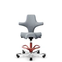 HÅG Capisco 8106 - Select (Gabriel) - Wool / Polyamide - SC60139 - Light grey - Black - 200 mm (seat height 46-64cm) - Soft castors for hard floors