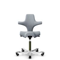 HÅG Capisco 8106 - Select (Gabriel) - Wol / Polyamide - SC60139 - Light grey - Wit - 150mm - Harde wielen t.b.v. zachte vloeren
