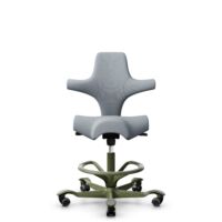 HÅG Capisco 8106 - Select (Gabriel) - Laine / Polyamide - SC60139 - Light grey - Blanc - 200 mm (hauteur d’assise 46–64 cm) - Roues dures pour sols souples