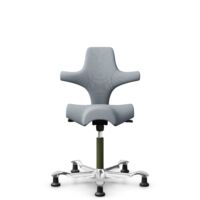 HÅG Capisco 8106 - Select (Gabriel) - Lana / Poliamida - SC60139 - Light grey - White - 200 mm (seat height 46-64cm) - Glides