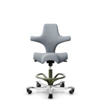 HÅG Capisco 8106 - Select (Gabriel) - Wolle / Polyamid - SC60139 - Light grey - Weiß - 265 mm (Sitzhöhe 53-79cm) - Weiche Rollen für harte Böden
