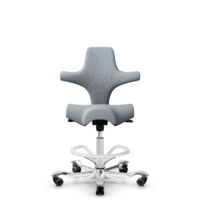 HÅG Capisco 8106 - Select (Gabriel) - Laine / Polyamide - SC60139 - Light grey - Argent - 200 mm (hauteur d’assise 46–64 cm) - Roues dures pour sols souples