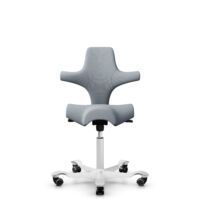 HÅG Capisco 8106 - Select (Gabriel) - Wool / Polyamide - SC60139 - Light grey - Silver - 265 mm (seat height 53-79cm) - Hard castors for soft floors