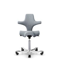 HÅG Capisco 8106 - Select (Gabriel) - Lana / Poliamida - SC60139 - Light grey - Blush Rose - 265 mm (seat height 53-79cm) - Hard castors for soft floors