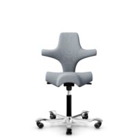 HÅG Capisco 8106 - Select (Gabriel) - Wool / Polyamide - SC60139 - Light grey - Moss Grey - 150mm (seat height 40–55cm) - Soft castors for hard floors