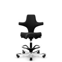 HÅG Capisco 8106 - Select (Gabriel) - Laine / Polyamide - SC60999 - Black - Noir - 200 mm (hauteur d’assise 46–64 cm) - Roues dures pour sols souples