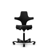 HÅG Capisco 8106 - Select (Gabriel) - Laine / Polyamide - SC60999 - Black - Noir - 200 mm (hauteur d’assise 46–64 cm) - Roues souples pour sols durs