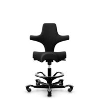 HÅG Capisco 8106 - Select (Gabriel) - Laine / Polyamide - SC60999 - Black - Noir - 200 mm (hauteur d’assise 46–64 cm) - Roues souples pour sols durs