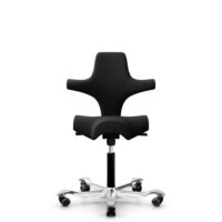 HÅG Capisco 8106 - Select (Gabriel) - Wol / Polyamide - SC60999 - Black - Zwart - 265 mm (Zithoogte 53-79cm) - Harde wielen t.b.v. zachte vloeren