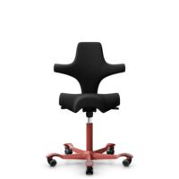 HÅG Capisco 8106 - Select (Gabriel) - Laine / Polyamide - SC60999 - Black - Blush Rose - 200 mm (hauteur d’assise 46–64 cm) - Roues dures pour sols souples