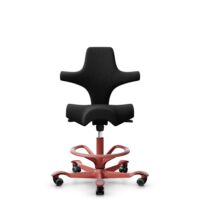 HÅG Capisco 8106 - Select (Gabriel) - Wolle / Polyamid - SC60999 - Black - Blush Rose - 265 mm (Sitzhöhe 53-79cm) - Harte Rollen für weiche Böden