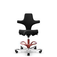 HÅG Capisco 8106 - Select (Gabriel) - Laine / Polyamide - SC60999 - Black - Blush Rose - 265 mm (hauteur d’assise 53–79 cm) - Roues souples pour sols durs