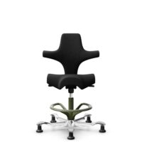 HÅG Capisco 8106 - Select (Gabriel) - Wolle / Polyamid - SC60999 - Black - Moss Grey - 265 mm (Sitzhöhe 53-79cm) - Bodengleiter