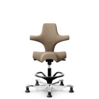 HÅG Capisco 8106 - Select (Gabriel) - Wol / Polyamide - SC61184 - Light brown - Zwart - 200 mm (Zithoogte 46-64mm) - Glijdoppen