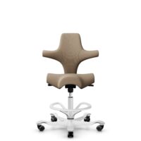 HÅG Capisco 8106 - Select (Gabriel) - Laine / Polyamide - SC61184 - Light brown - Blanc - 265 mm (hauteur d’assise 53–79 cm) - Roues souples pour sols durs