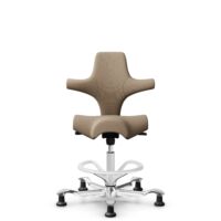 HÅG Capisco 8106 - Select (Gabriel) - Wolle / Polyamid - SC61184 - Light brown - Weiß - 265 mm (Sitzhöhe 53-79cm) - Bodengleiter