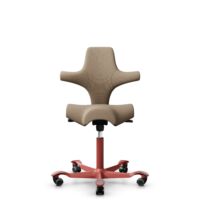 HÅG Capisco 8106 - Select (Gabriel) - Laine / Polyamide - SC61184 - Light brown - Blush Rose - 150 mm (hauteur d’assise 40–55 cm) - Roues souples pour sols durs
