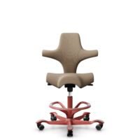HÅG Capisco 8106 - Select (Gabriel) - Wolle / Polyamid - SC61184 - Light brown - Blush Rose - 265 mm (Sitzhöhe 53-79cm) - Harte Rollen für weiche Böden