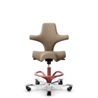 HÅG Capisco 8106 - Select (Gabriel) - Wolle / Polyamid - SC61184 - Light brown - Blush Rose - 265 mm (Sitzhöhe 53-79cm) - Harte Rollen für weiche Böden