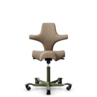 HÅG Capisco 8106 - Select (Gabriel) - Wolle / Polyamid - SC61184 - Light brown - Moss Grey - 150mm (Sitzhöhe 40-55cm) - Harte Rollen für weiche Böden