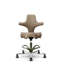 HÅG Capisco 8106 - Select (Gabriel) - Wool / Polyamide - SC61184 - Light brown - Moss Grey - 200 mm (seat height 46-64cm) - Glides