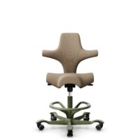 HÅG Capisco 8106 - Select (Gabriel) - Wool / Polyamide - SC61184 - Light brown - Moss Grey - 265 mm (seat height 53-79cm) - Hard castors for soft floors