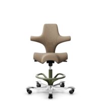 HÅG Capisco 8106 - Select (Gabriel) - Wool / Polyamide - SC61184 - Light brown - Moss Grey - 265 mm (seat height 53-79cm) - Soft castors for hard floors