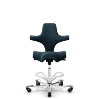 HÅG Capisco 8106 - Select (Gabriel) - Wolle / Polyamid - SC66194 - Blue - Weiß - 200 mm (Sitzhöhe 46-64cm) - Weiche Rollen für harte Böden