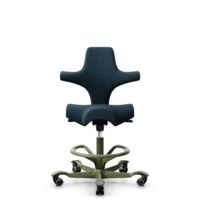 HÅG Capisco 8106 - Select (Gabriel) - Wolle / Polyamid - SC66194 - Blue - Moss Grey - 265 mm (Sitzhöhe 53-79cm) - Harte Rollen für weiche Böden