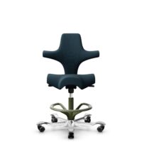 HÅG Capisco 8106 - Select (Gabriel) - Wolle / Polyamid - SC66194 - Blue - Moss Grey - 265 mm (Sitzhöhe 53-79cm) - Harte Rollen für weiche Böden