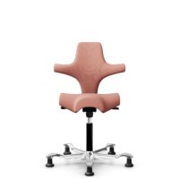 HÅG Capisco 8106 - Select (Gabriel) - Wool / Polyamide - SC64213 - Light blush - Black - 150mm (seat height 40–55cm) - Glides