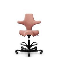 HÅG Capisco 8106 - Select (Gabriel) - Lana / Poliamida - SC64213 - Light blush - Black - 200 mm (seat height 46-64cm) - Soft castors for hard floors