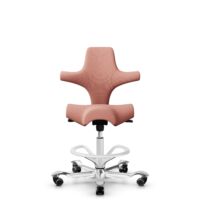 HÅG Capisco 8106 - Select (Gabriel) - Wolle / Polyamid - SC64213 - Light blush - Weiß - 200 mm (Sitzhöhe 46-64cm) - Harte Rollen für weiche Böden