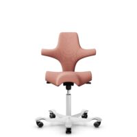 HÅG Capisco 8106 - Select (Gabriel) - Wolle / Polyamid - SC64213 - Light blush - Weiß - 265 mm (Sitzhöhe 53-79cm) - Weiche Rollen für harte Böden