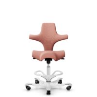 HÅG Capisco 8106 - Select (Gabriel) - Wool / Polyamide - SC64213 - Light blush - White - 265 mm (seat height 53-79cm) - Soft castors for hard floors