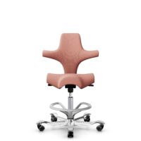HÅG Capisco 8106 - Select (Gabriel) - Wolle / Polyamid - SC64213 - Light blush - Silber - 265 mm (Sitzhöhe 53-79cm) - Harte Rollen für weiche Böden
