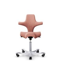 HÅG Capisco 8106 - Select (Gabriel) - Wolle / Polyamid - SC64213 - Light blush - Silber - 265 mm (Sitzhöhe 53-79cm) - Weiche Rollen für harte Böden