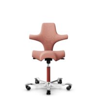 HÅG Capisco 8106 - Select (Gabriel) - Wolle / Polyamid - SC64213 - Light blush - Blush Rose - 200 mm (Sitzhöhe 46-64cm) - Harte Rollen für weiche Böden