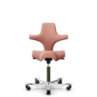 HÅG Capisco 8106 - Select (Gabriel) - Wolle / Polyamid - SC64213 - Light blush - Moss Grey - 150mm (Sitzhöhe 40-55cm) - Weiche Rollen für harte Böden