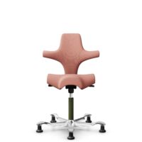 HÅG Capisco 8106 - Select (Gabriel) - Wolle / Polyamid - SC64213 - Light blush - Moss Grey - 150mm (Sitzhöhe 40-55cm) - Bodengleiter